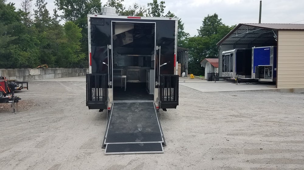 8.5' x 28' Black Concession Food Trailer