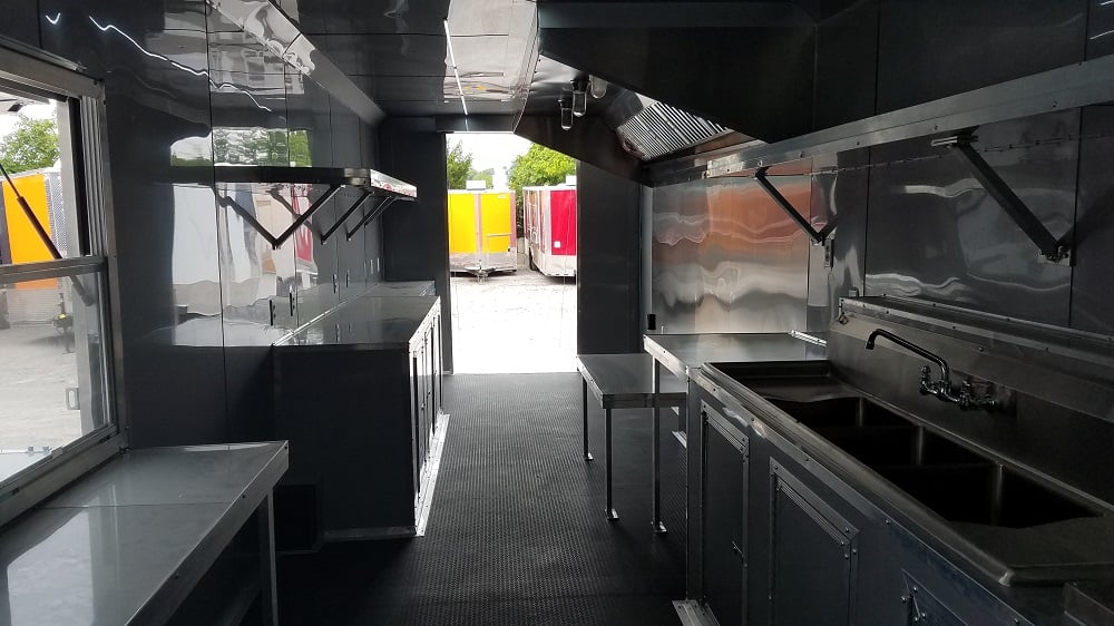 8.5' x 28' Black Concession Food Trailer