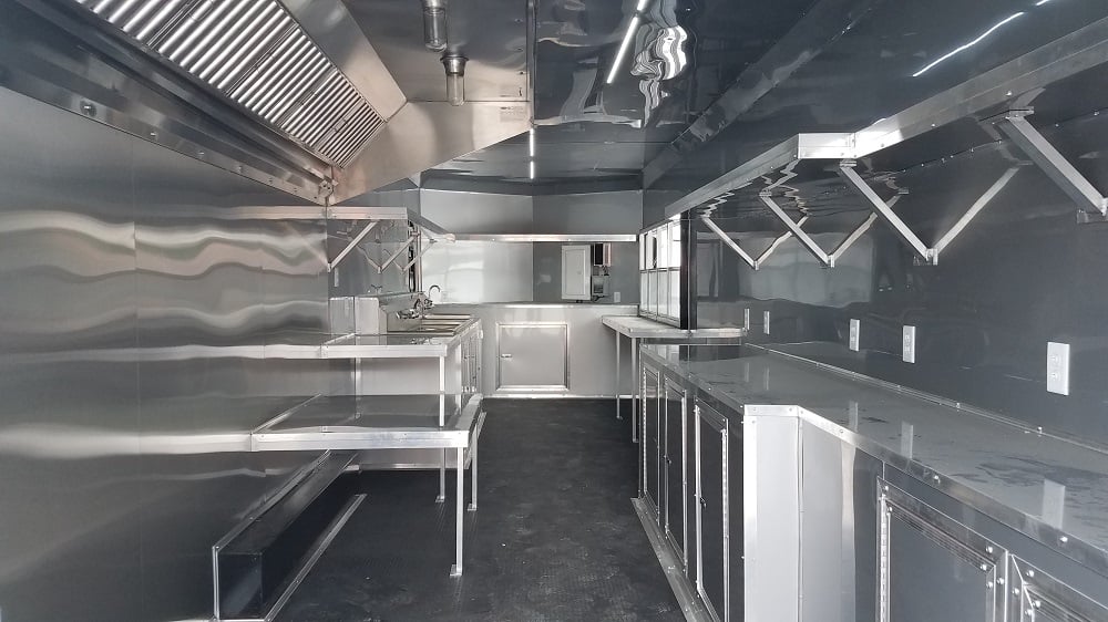 8.5' x 28' Black Concession Food Trailer