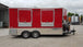 8.5' x 16' Red Half V-nose Half Flat Front Food Trailer With Appliances