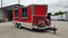 8.5' x 16' Red Half V-nose Half Flat Front Food Trailer With Appliances