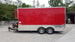 8.5' x 16' Red Half V-nose Half Flat Front Food Trailer With Appliances