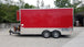 8.5' x 16' Red Half V-nose Half Flat Front Food Trailer With Appliances