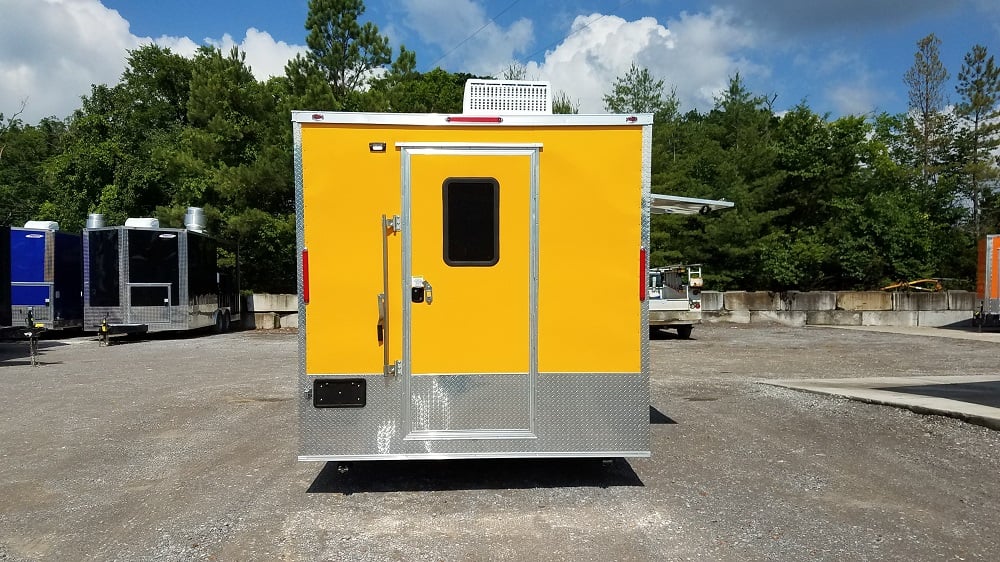 8.5' x 20' Penske Yellow Flat Nose Concession Food Trailer