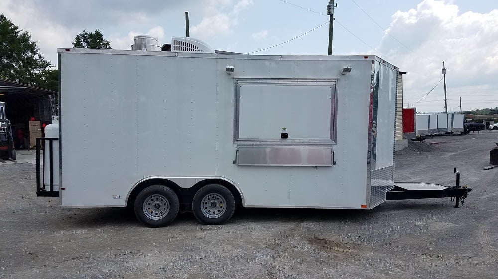 8.5' x 16' White Catering Event Concession Food Trailer With Appliances