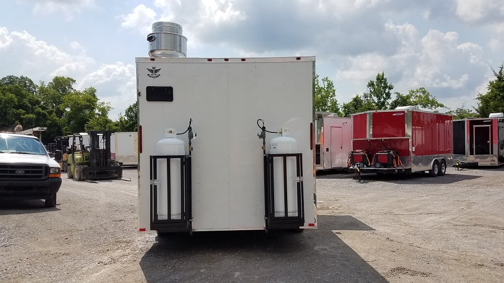 8.5' x 16' White Catering Event Concession Food Trailer With Appliances