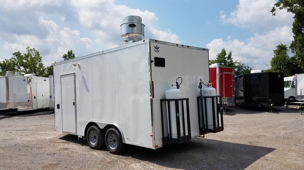 8.5' x 16' White Catering Event Concession Food Trailer With Appliances