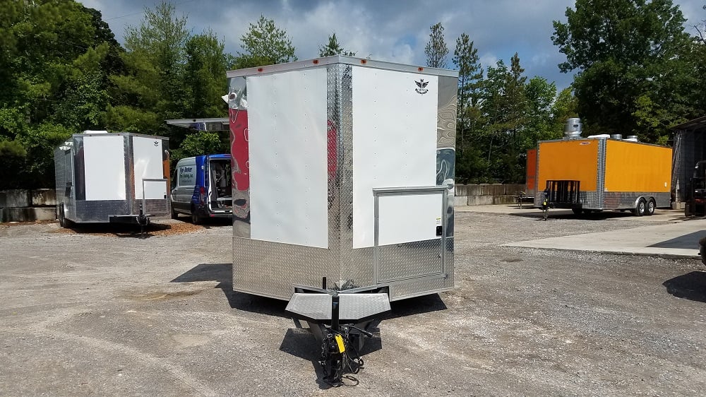 8.5' x 16' White Catering Event Concession Food Trailer With Appliances