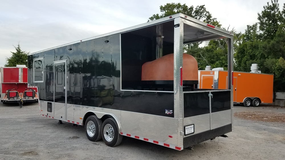 8.5' x 30' Black Goose Neck Concession Food Trailer With Appliances