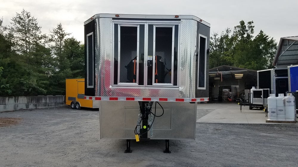 8.5' x 30' Black Goose Neck Concession Food Trailer With Appliances