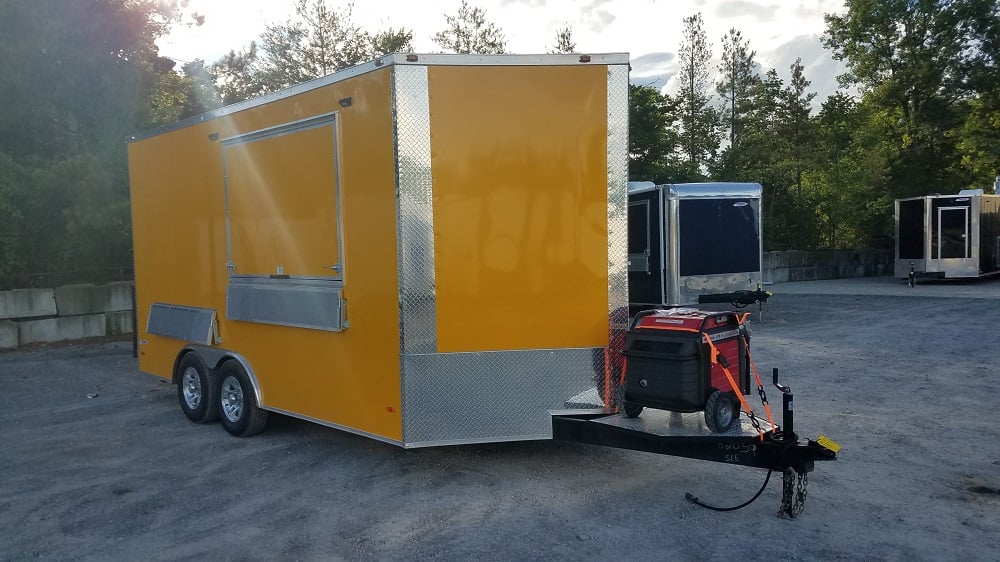 8.5' x 16' Yellow Food Concession Trailer with Appliances