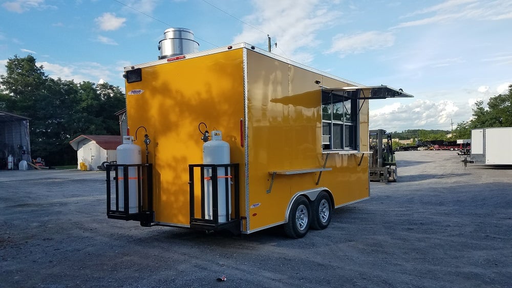 8.5' x 16' Yellow Food Concession Trailer with Appliances