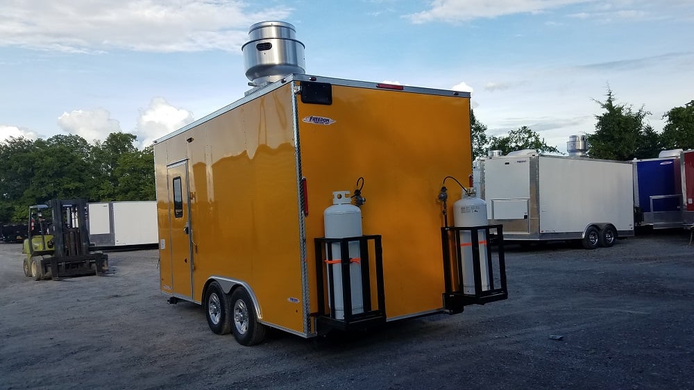 8.5' x 16' Yellow Food Concession Trailer with Appliances