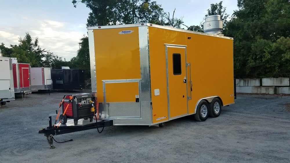 8.5' x 16' Yellow Food Concession Trailer with Appliances