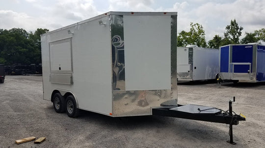 8.5' x 14' White Concession Food Trailer