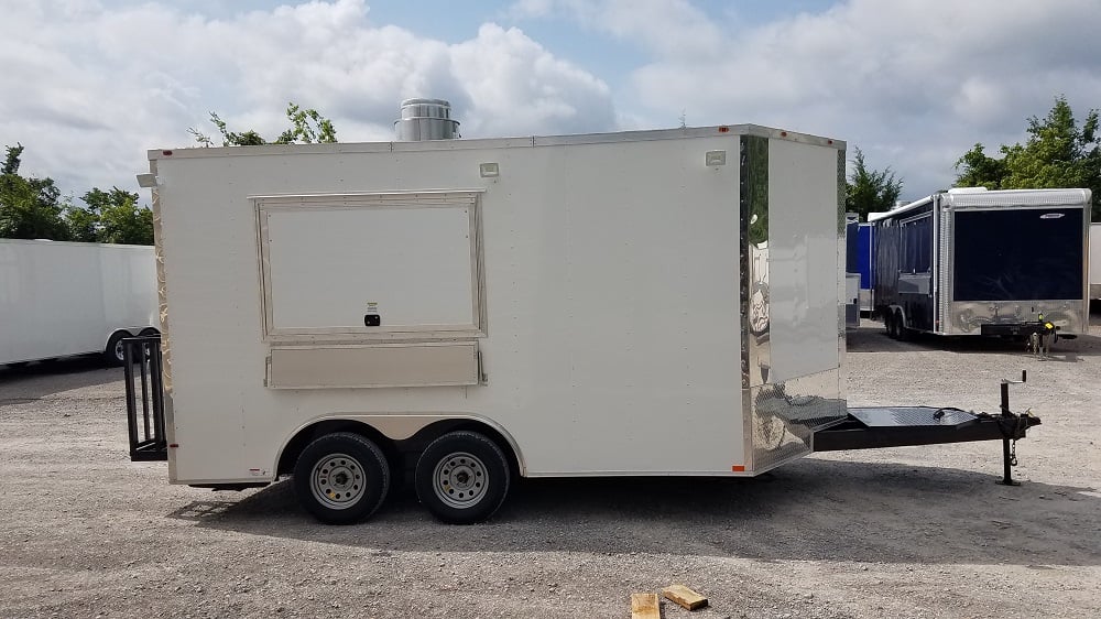 8.5' x 14' White Concession Food Trailer