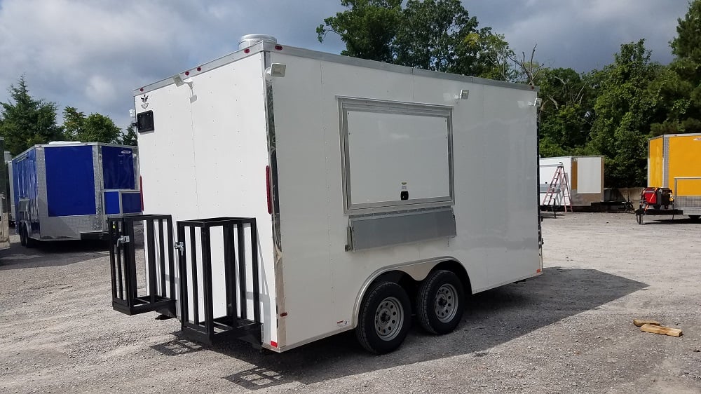 8.5' x 14' White Concession Food Trailer