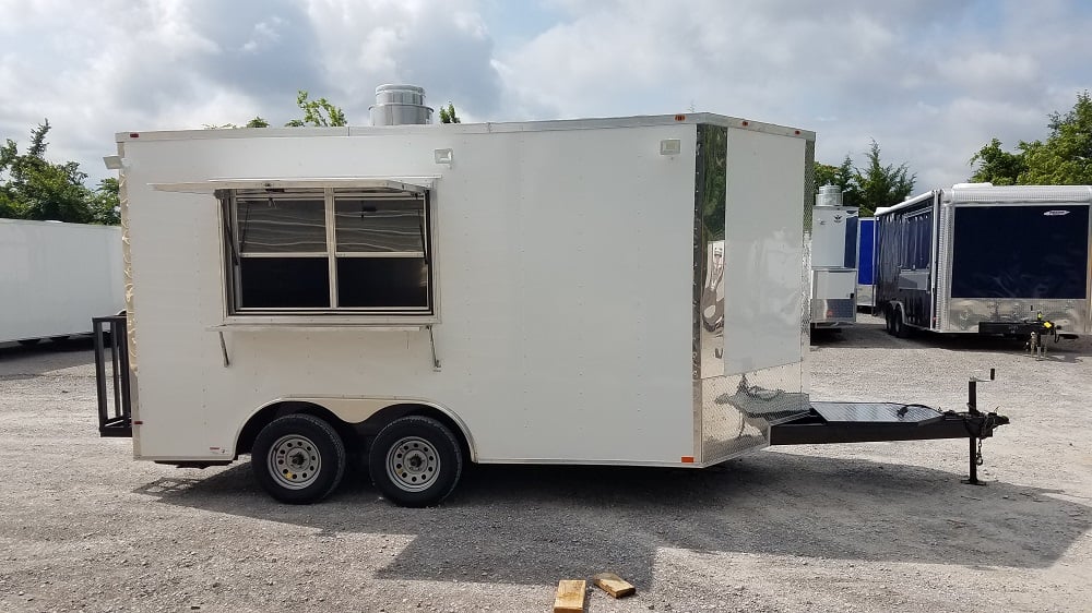 8.5' x 14' White Concession Food Trailer