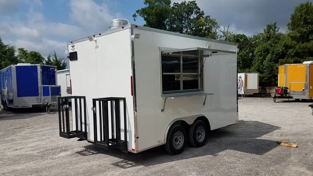 8.5' x 14' White Concession Food Trailer