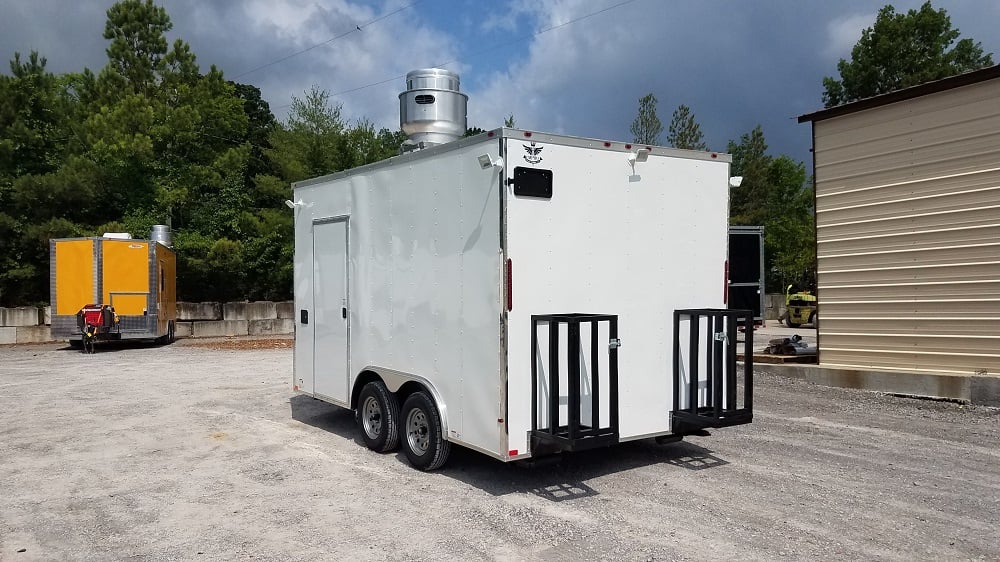 8.5' x 14' White Concession Food Trailer