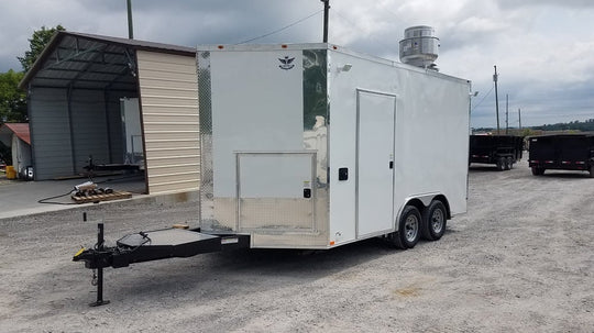 8.5' x 14' White Concession Food Trailer