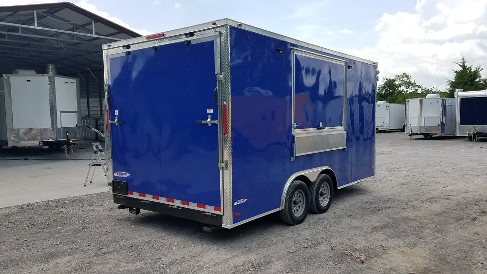 8.5' x 16' Cobalt Blue Concession Food Trailer