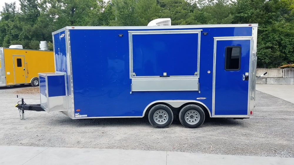 8.5' x 16' Cobalt Blue Concession Food Trailer