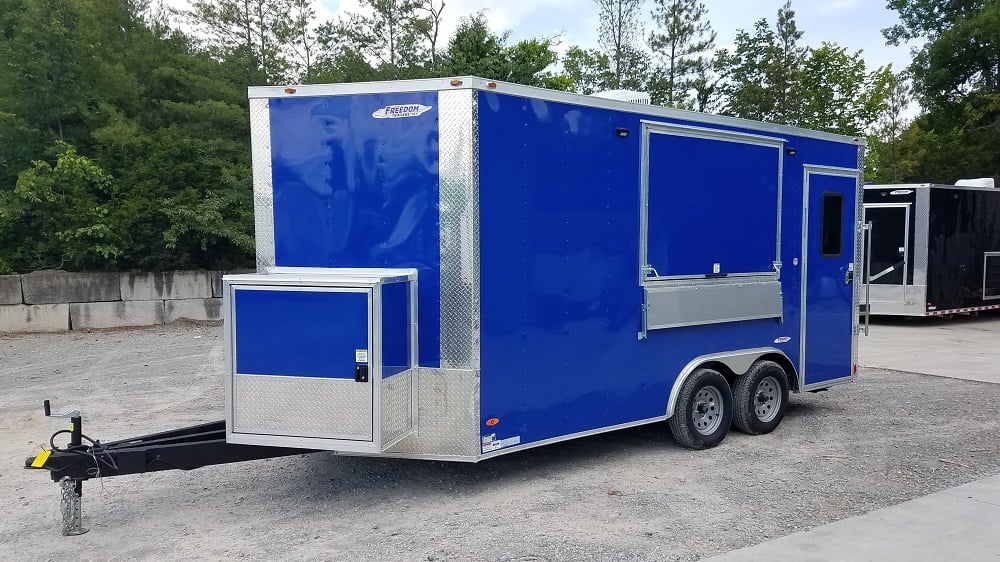 8.5' x 16' Cobalt Blue Concession Food Trailer