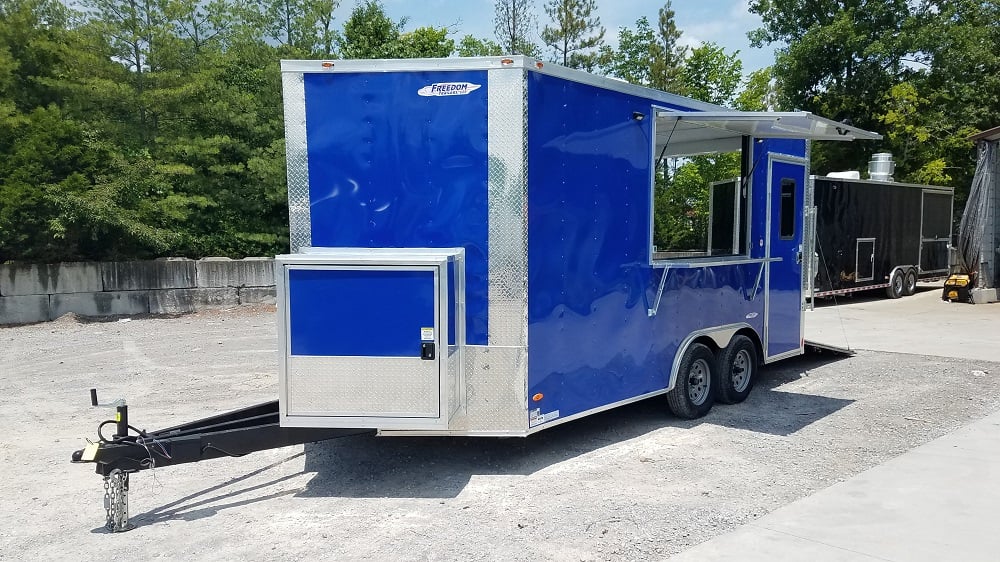 8.5' x 16' Cobalt Blue Concession Food Trailer