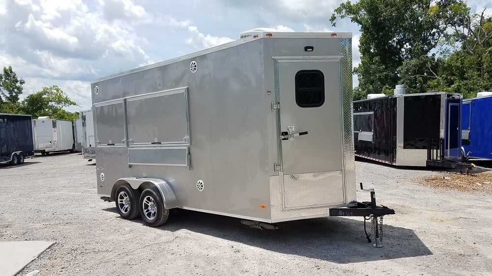 7' x 16' Arizona Beige Enclosed Custom Concession Trailer