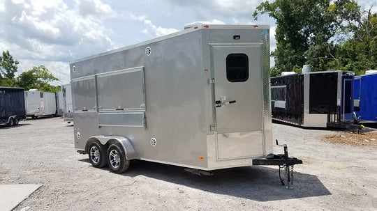 7' x 16' Arizona Beige Enclosed Custom Concession Trailer