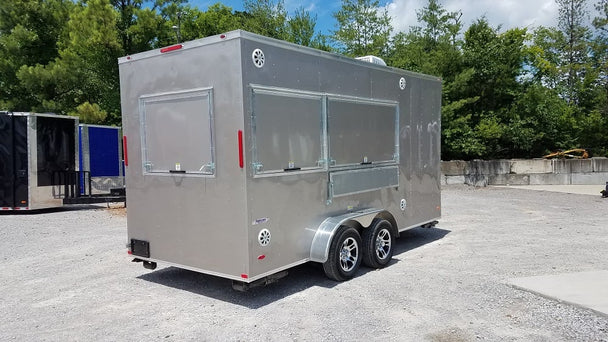 7' x 16' Arizona Beige Enclosed Custom Concession Trailer