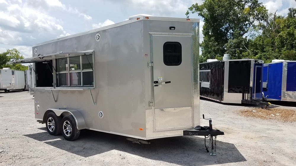 7' x 16' Arizona Beige Enclosed Custom Concession Trailer