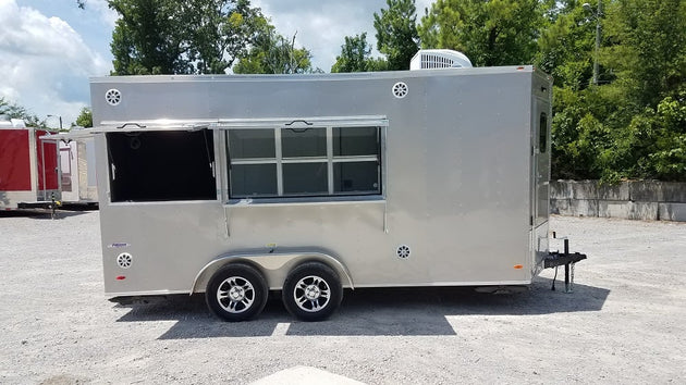 7' x 16' Arizona Beige Enclosed Custom Concession Trailer