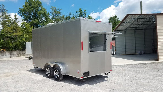 7' x 16' Arizona Beige Enclosed Custom Concession Trailer