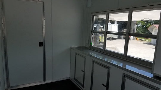 7' x 16' Arizona Beige Enclosed Custom Concession Trailer