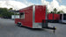 8.5' x 20' Red Porch Style Concession Food Trailer