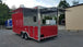 8.5' x 20' Red Porch Style Concession Food Trailer