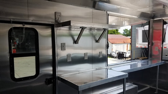 8.5' x 16' Black & White Food Concession Event Trailer