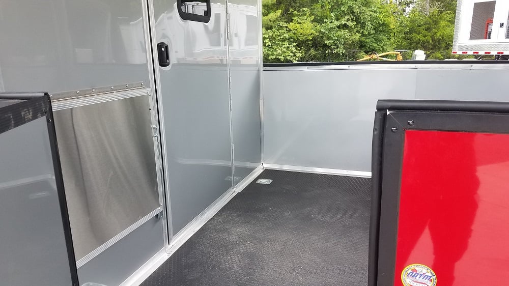 8.5' x 26' Red & Black Porch Style Concession Food Trailer With Appliances