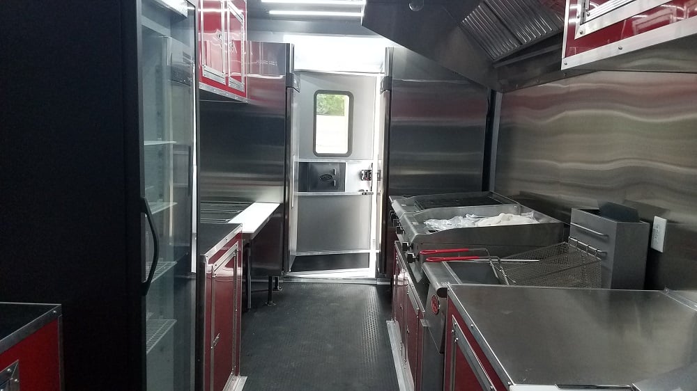 8.5' x 26' Red & Black Porch Style Concession Food Trailer With Appliances