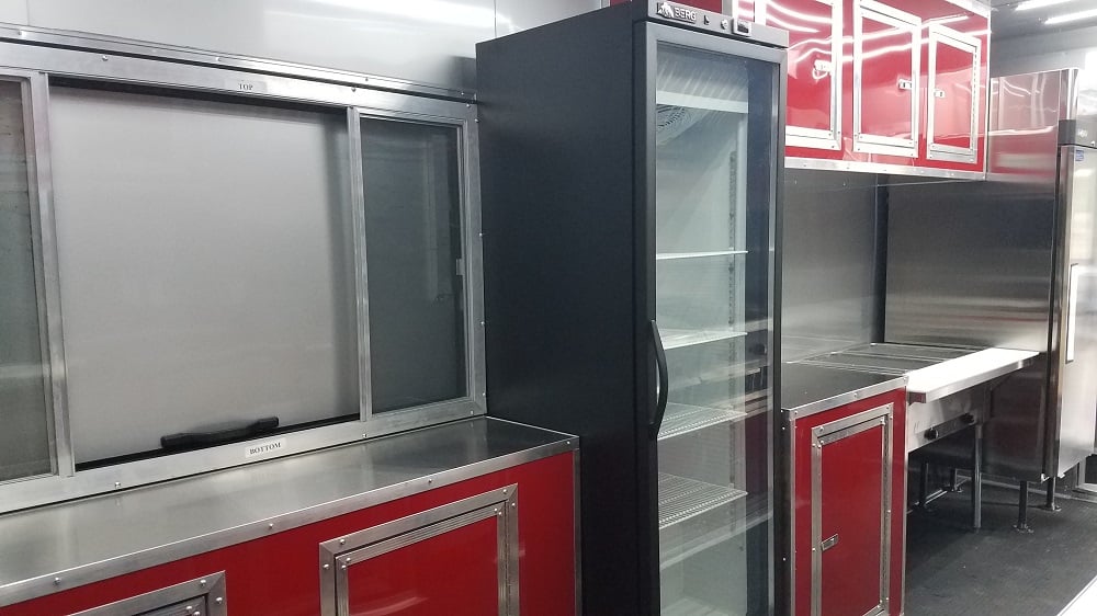 8.5' x 26' Red & Black Porch Style Concession Food Trailer With Appliances