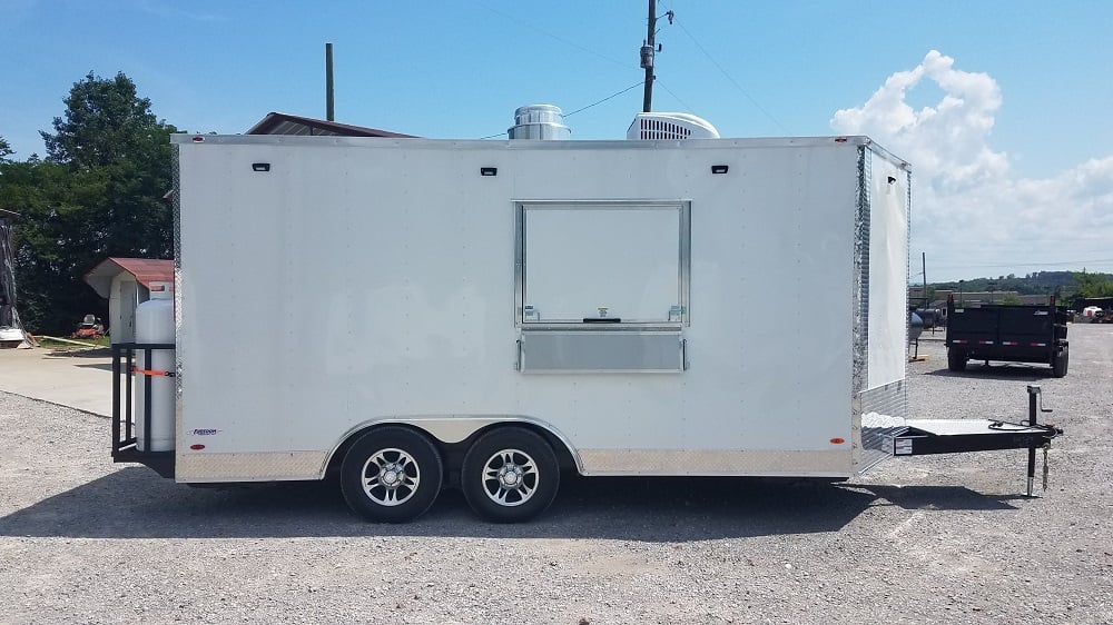 8.5' x 16' White Concession Food Trailer