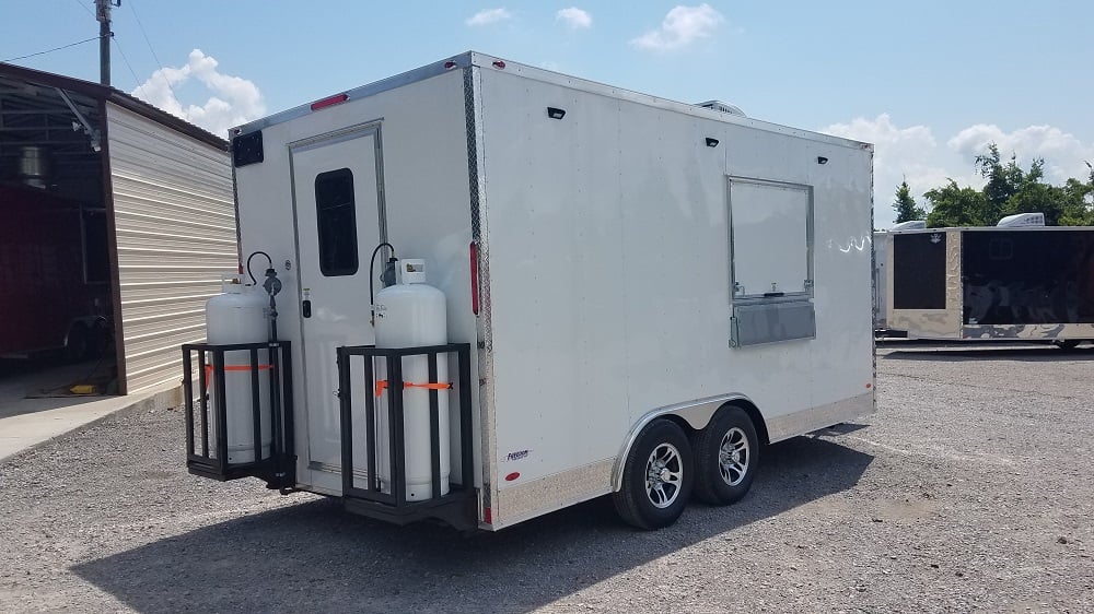 8.5' x 16' White Concession Food Trailer With Appliances