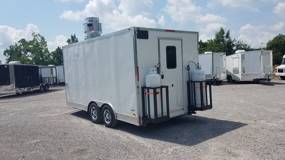 8.5' x 16' White Concession Food Trailer With Appliances