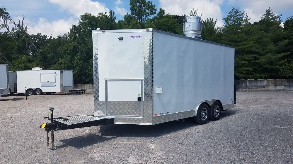 8.5' x 16' White Concession Food Trailer With Appliances