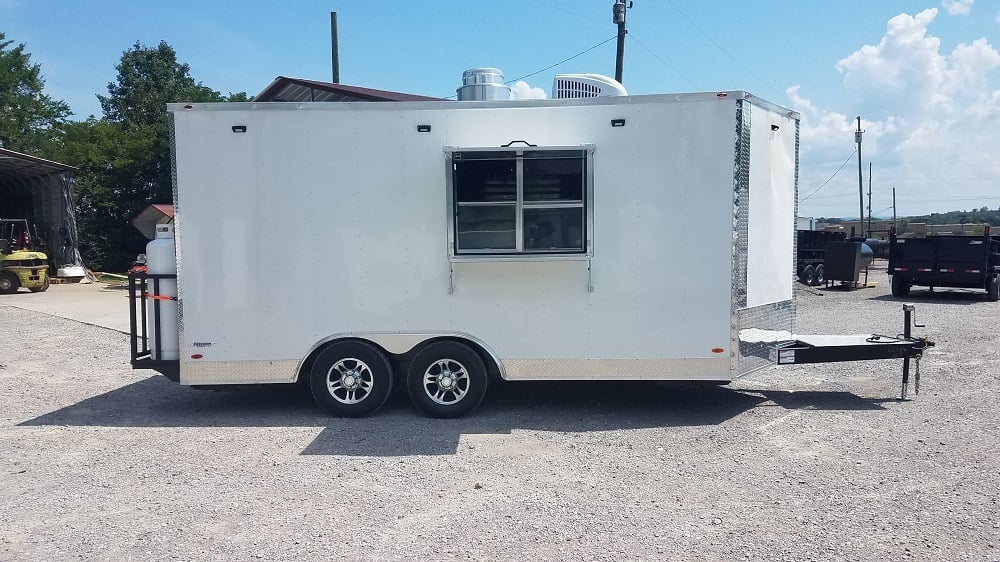 8.5' x 16' White Concession Food Trailer With Appliances