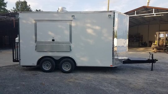 8.5' x 14' White Concession Food Trailer With Appliances