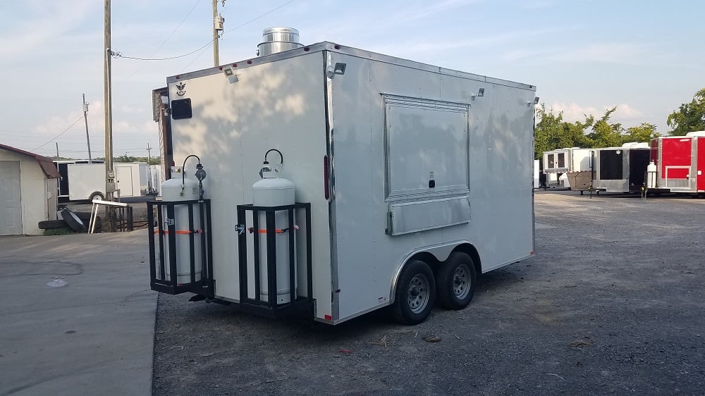 8.5' x 14' White Concession Food Trailer With Appliances