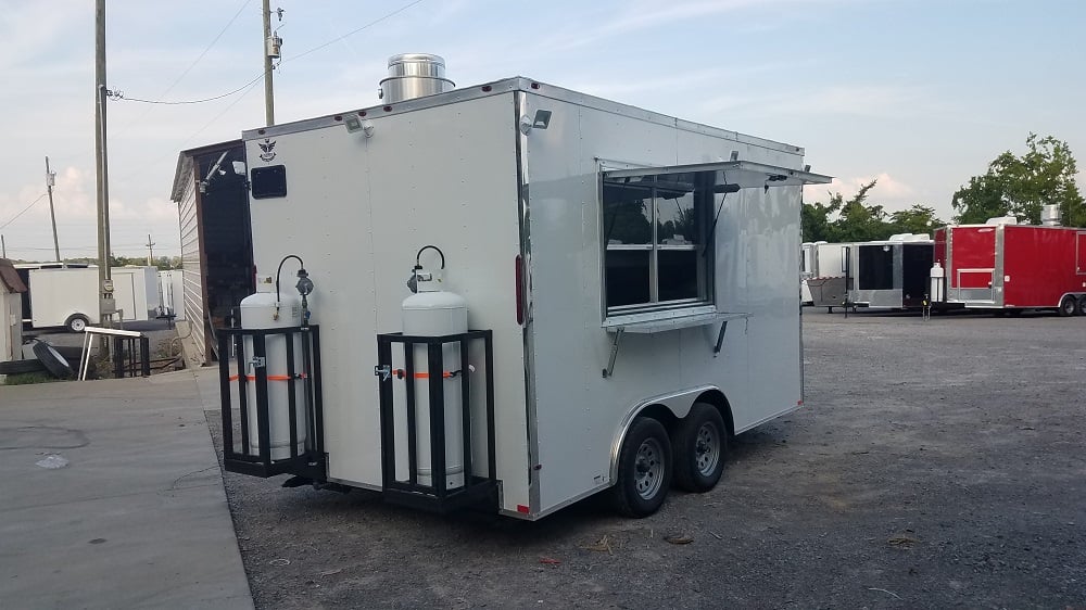 8.5' x 14' White Concession Food Trailer With Appliances